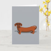 ソーセージ犬誕生日カード カード (黄色い花)