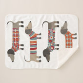 ソーセージ犬 |ダッおもしろいシュント恋人への贈り物 シェルパブランケット (正面(横))