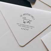 ソーセージ犬 |ファミリカスタムー名と差出人住所 セルフインキングスタンプ