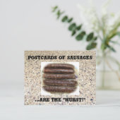 ソーセージ肉おもしろい、食べ物はがき、ポストクロッシング。 ポストカード (スタンド正面)