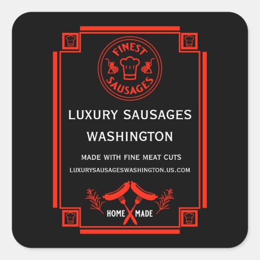 ソーセージ製造者 スクエアシール (正面)