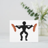 ソーセージ重量挙げ ポストカード (スタンド正面)