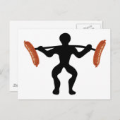 ソーセージ重量挙げ ポストカード (正面/裏面)