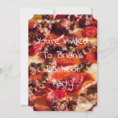 ソーセージ ペペロニ ピザ 独身パーティー 招待状 (正面)