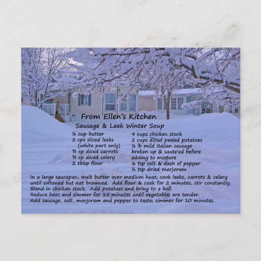 ソーセージ&リークスープレシピはがき ポストカード (正面)