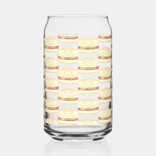 ソーセージ、卵、チーズサンドイッチ ガラス缶 (右)