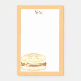 ソーセージ、卵、チーズサンドイッチ ポストイット