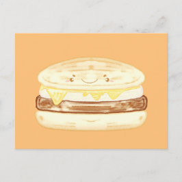 ソーセージ、卵、チーズサンドイッチ ポストカード
