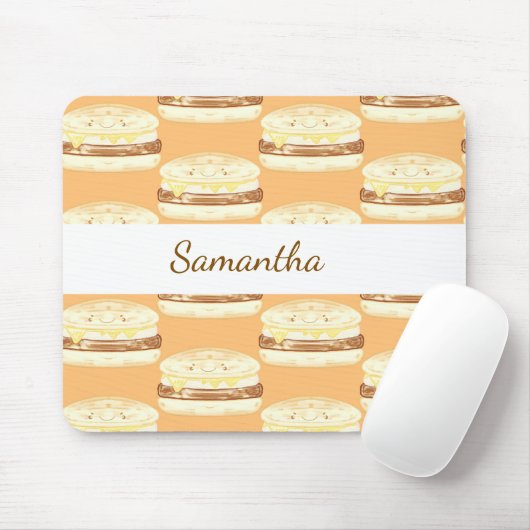 ソーセージ、卵、チーズサンドイッチ マウスパッド (マウス)