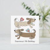 ソーセーパーソナライズされたジドドダシュント誕生日招待状 (スタンド正面)