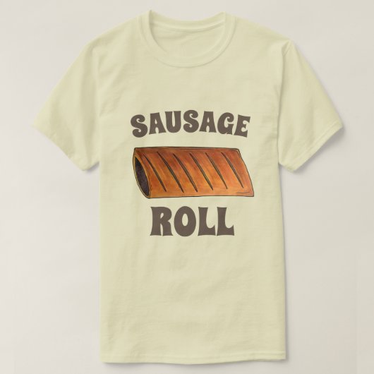ソーセー転がジブリティッシュ風味のパストリースナック食品UK Tシャツ (デザイン正面)