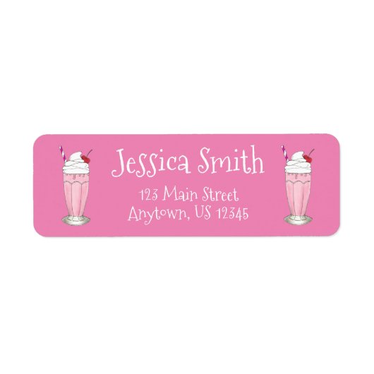 ソーダショップストロベリーアイスクリームミルクシェイク ラベル (正面)