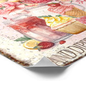 ソーダショップポスターアイスクリーム花模様ウォールアート ポスター (角)