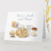 ソーダパン図解入りの、写真付きのレシピ カード (黄色い花)