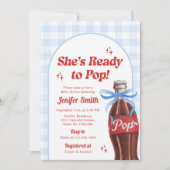 ソーダベビーシャワー She's Ready to Pop 招待状 (正面)