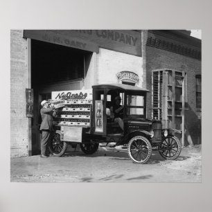ソーダポップ配送トラック、1924年。ヴィンテージ写真 ポスター