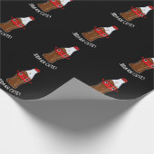 ソーダランキュートおもしろいソーダプンダークBG ラッピングペーパー (角)