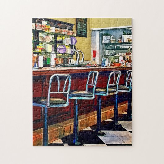 ソーダ噴水付き菓子店 ジグソーパズル (縦)