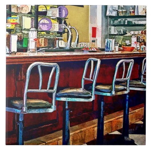 ソーダ噴水付き菓子店 タイル (正面)