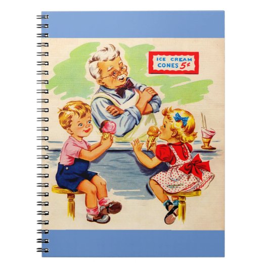 ソーダ泉で愛らしい子供たち ノートブック (正面)