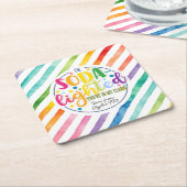 ソーダ – 軽い感謝のスクエアステッカー スクエアペーパーコースター (アングル)