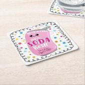 ソーダ – 軽い感謝のスクエアステッカー スクエアペーパーコースター (アングル)