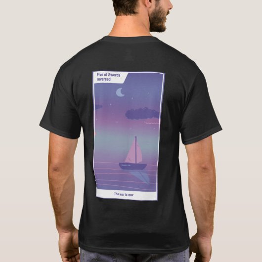 ソードの5の逆位置 タロットにインスパイアされたアート Tシャツ (裏面)
