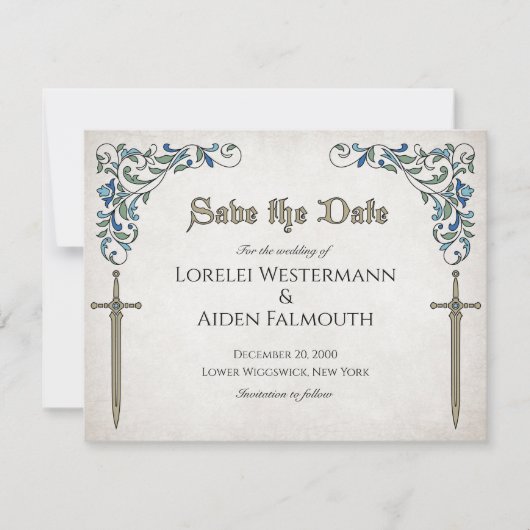 ソードゲーマー結婚ファンタジー サンキューカード (正面)