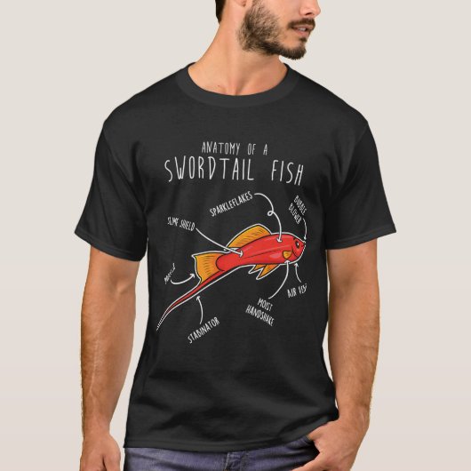 ソードテールフィッシュの解剖学 Tシャツ (正面)