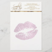ソーピンかわいらしクグリッターの唇 便箋 (正面)