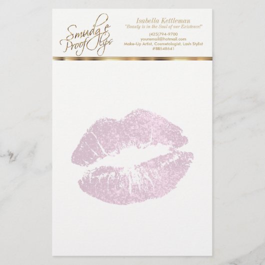 ソーピンかわいらしクグリッターの唇 便箋 (正面)