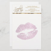 ソーピンかわいらしクグリッターの唇 便箋 (正面/裏面)