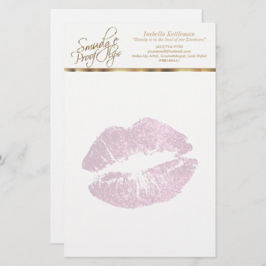 ソーピンかわいらしクグリッターの唇 便箋 (正面/裏面)