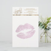 ソーピンかわいらしクグリッターの唇 便箋 (スタンド正面)