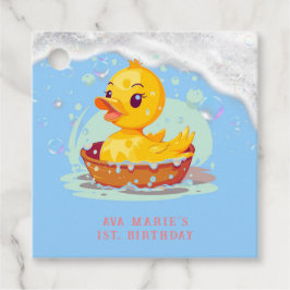 ソーピーイエローラバーダックガール1st誕生日パーティー フェイバータグ