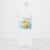 ソーピーイエローラバーダックガール1st誕生日パーティー ペットボトルラベル (正面)