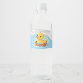 ソーピーイエローラバーダックガール1st誕生日パーティー ペットボトルラベル