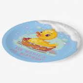 ソーピーイエローラバーダックガール1st誕生日パーティー ペーパープレート (アングル)