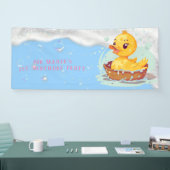 ソーピーイエローラバーダックガール1st誕生日パーティー 横断幕 (トレードショー)