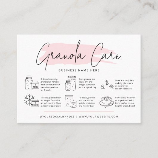 ソーファードグラノラ気にカーモダンドピンクの水色 名刺 (正面)