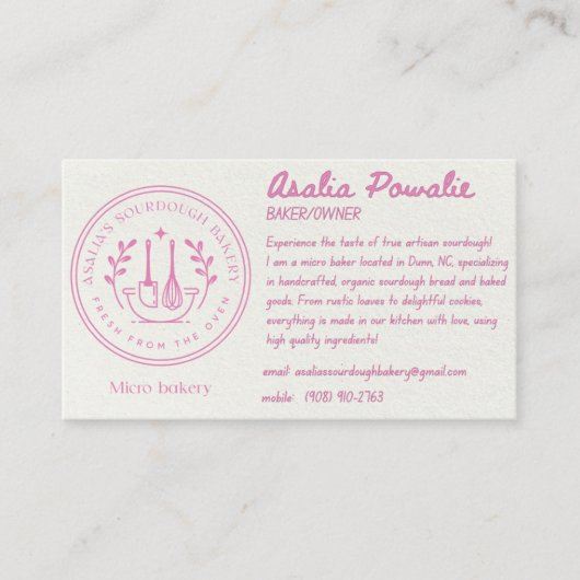 ソーフードマイクロベーカリー名刺 名刺 (正面)