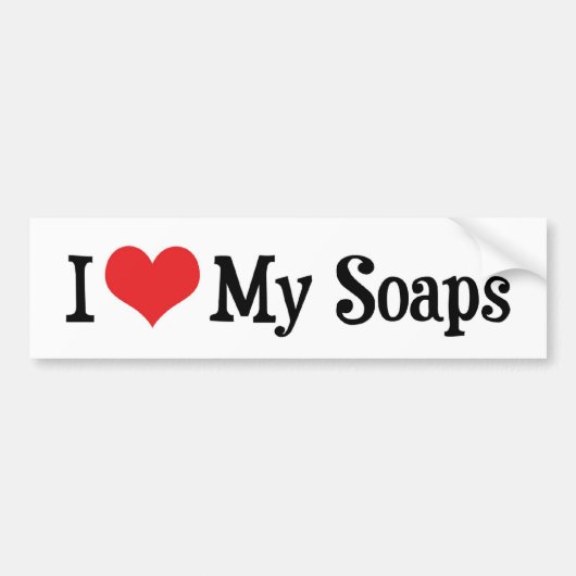 ソープオペラ好き - I Love Heart My Soaps バンパーステッカー (正面)