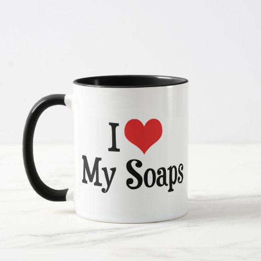 ソープオペラ愛好家 - I Love Heart My Soaps マグカップ (左)