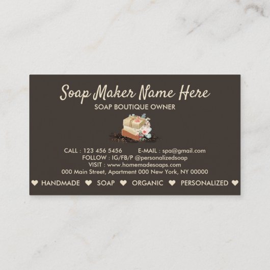 ソープスパークルフローラブラウン 名刺 (裏面)