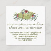 ソープブティックグリーン伝統的 スクエア名刺 (裏面)