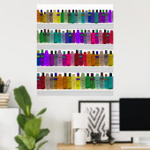 ソープボトルレインボー – バスルーム、サロンなど ポスター (ホームオフィス)