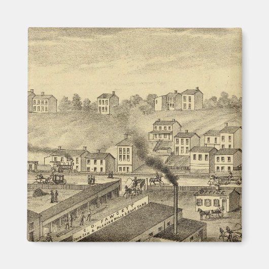 ソーホソーとプランニングミルとはしけヤード マグネット (正面)