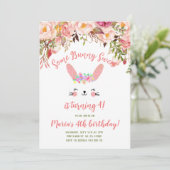 ソームバニースイートラビット顔誕生日招待状 招待状 (スタンド正面)