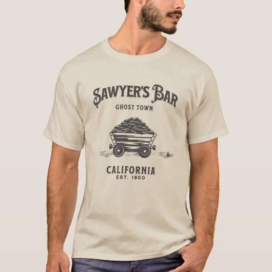 ソーヤーバー鉱業幽霊タウンカリフォルニア Tシャツ (正面)