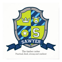 ソーヤー名は起源を意味する緑の紋章ポスター